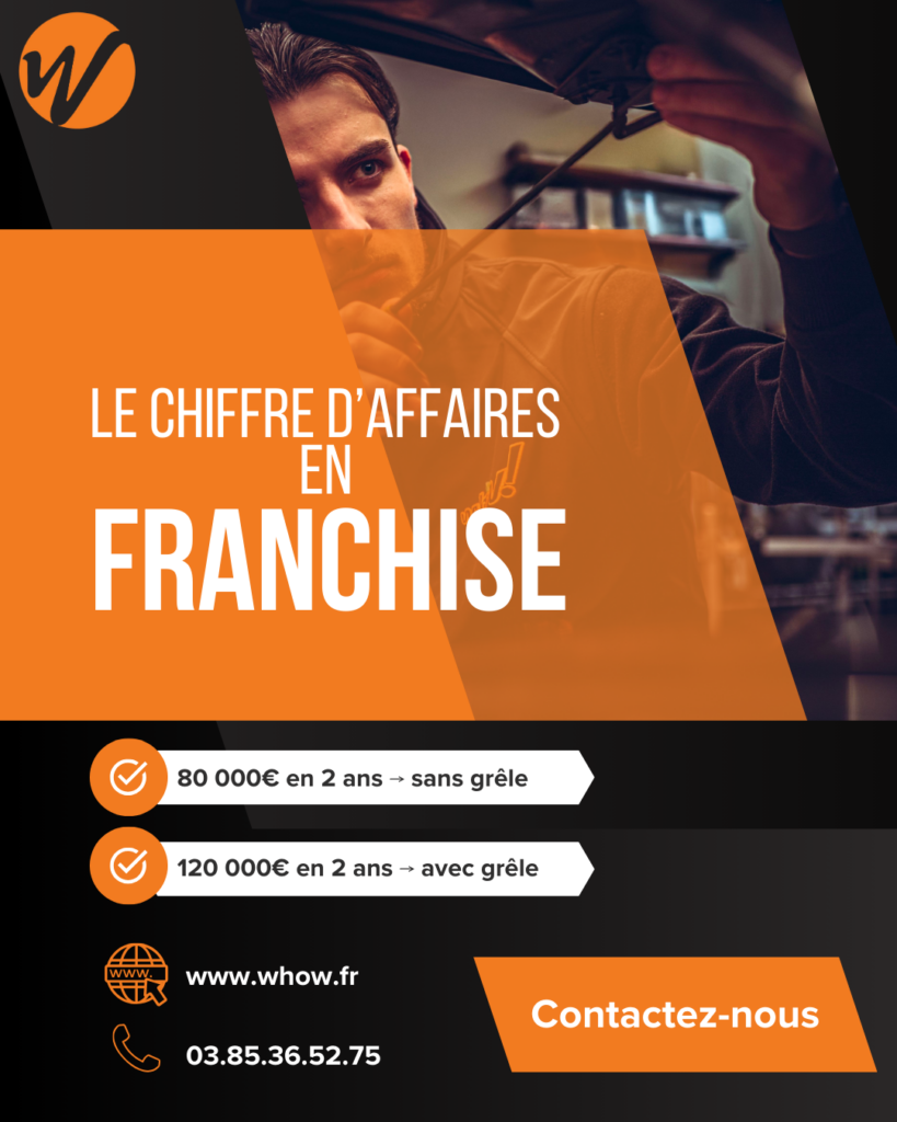Vendeur ajustant une caisse en magasin pour une franchise de vente.
